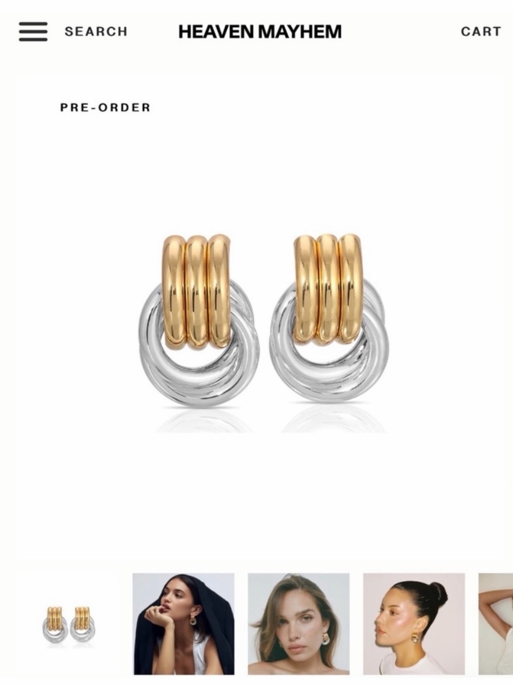 Heaven Mayhem Two-Tone Knot earring